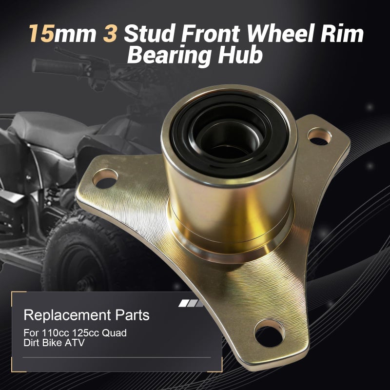 sthus 15mm 3 Stud Front Wheel Rim Bearing Hub Replacement Parts for 110cc 125cc Quad Dirt Bike ATV - Image 2